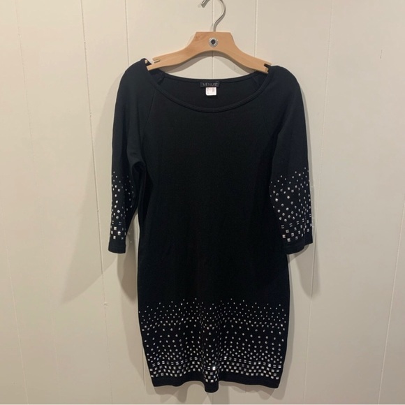 Venus | Black Rhinestone Dress. Size Large. - Picture 1 of 8